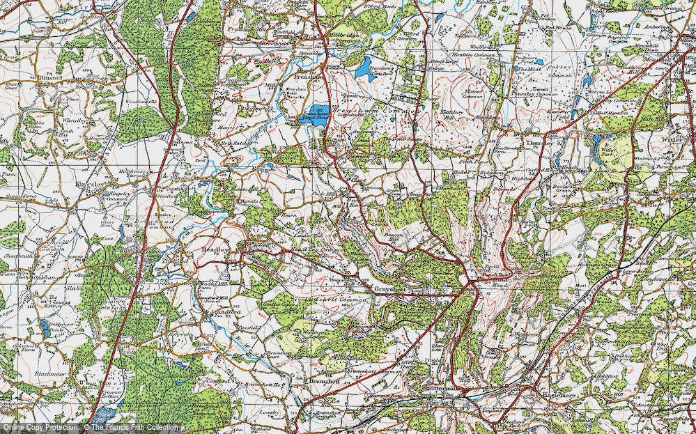 Old Map of Historic Map covering Whitmoor Vale in 1919