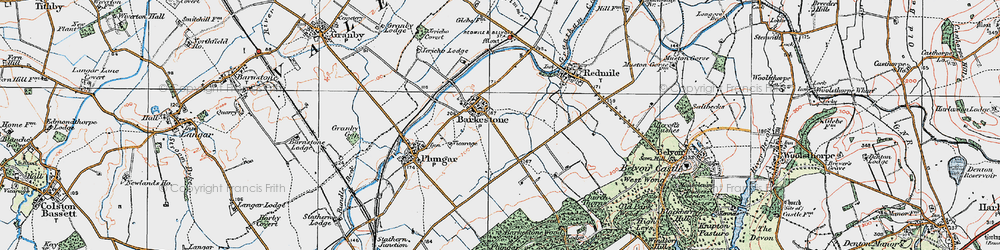 Old map of Barkestone-le-Vale in 1921