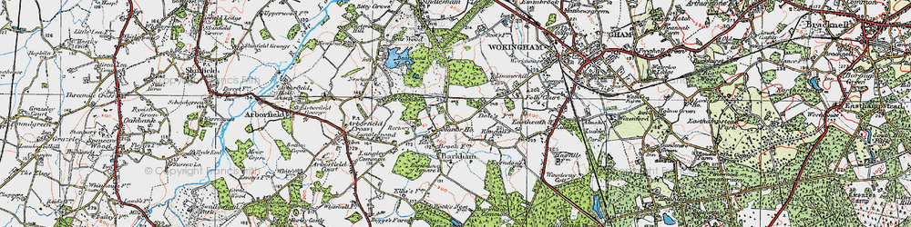 Old map of Barkham Square in 1919