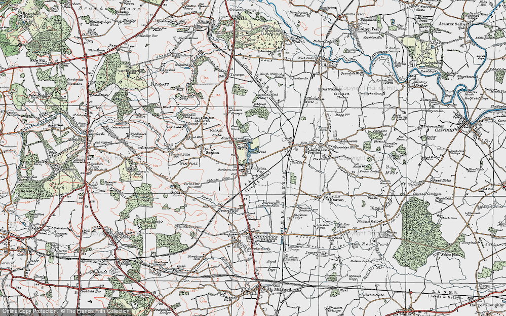 Old Map of Barkston Ash, 1924 in 1924