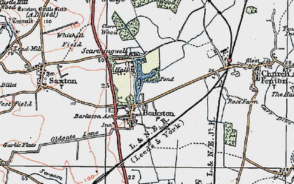 Old map of Barkston Ash in 1924