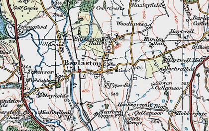 Old map of Barlaston in 1921