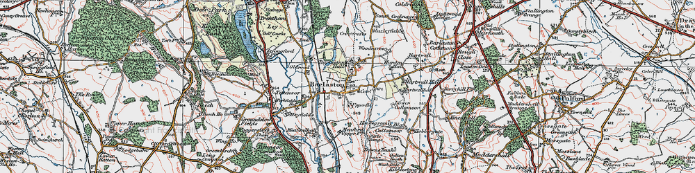 Old map of Barlaston in 1921