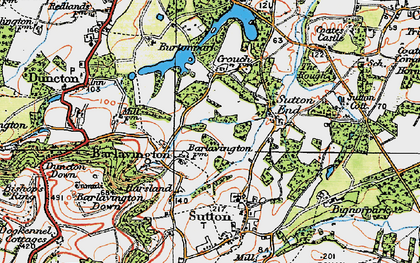 Old map of Burton Mill Pond in 1920