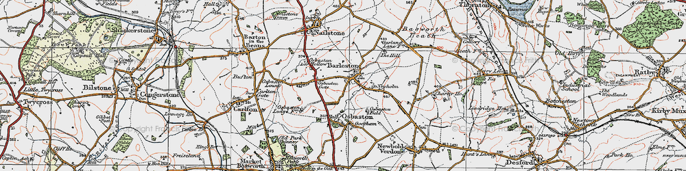 Old map of Barlestone in 1921