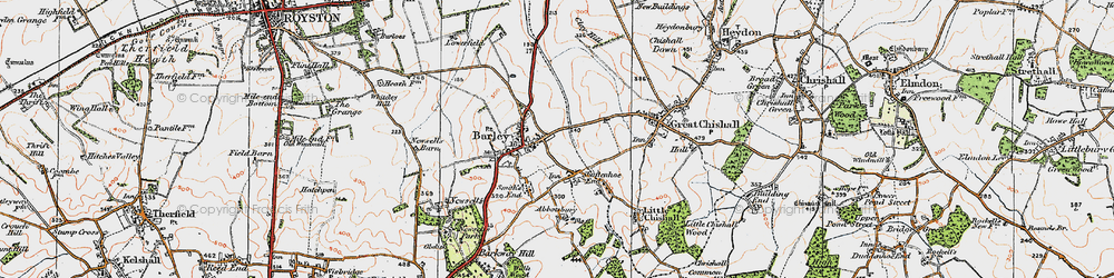 Old map of Barley in 1920