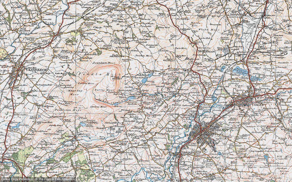 Old Map of Historic Map covering Aitken Wood in 1924