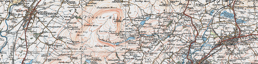 Old map of Barley Green in 1924