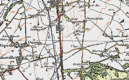 Old map of Barley Mow in 1925