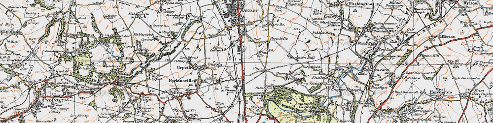 Old map of Barley Mow in 1925