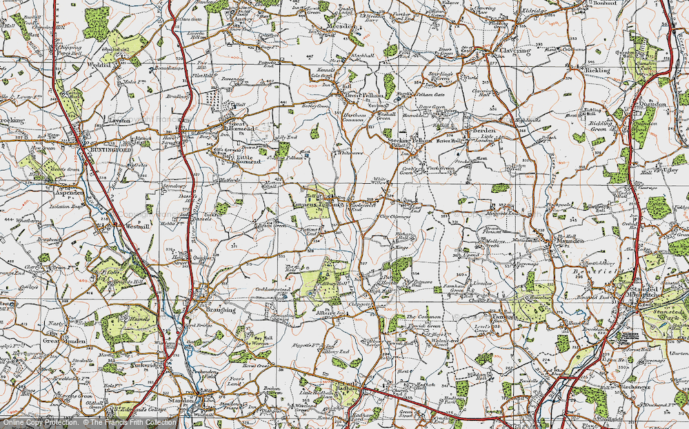 Old Map of Barleycroft End, 1919 in 1919