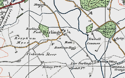 Old map of Barlings in 1923