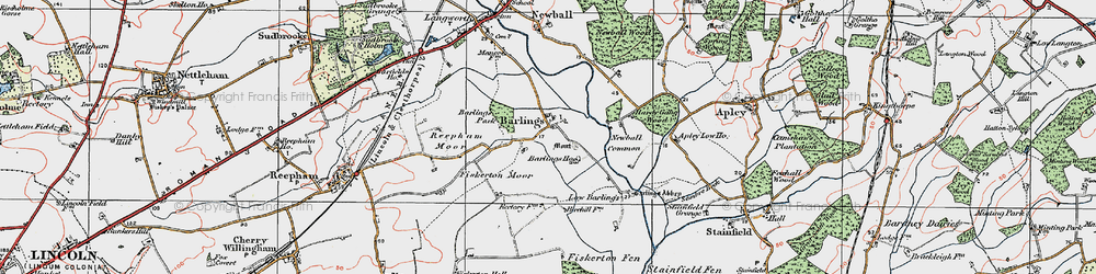 Old map of Barlings in 1923