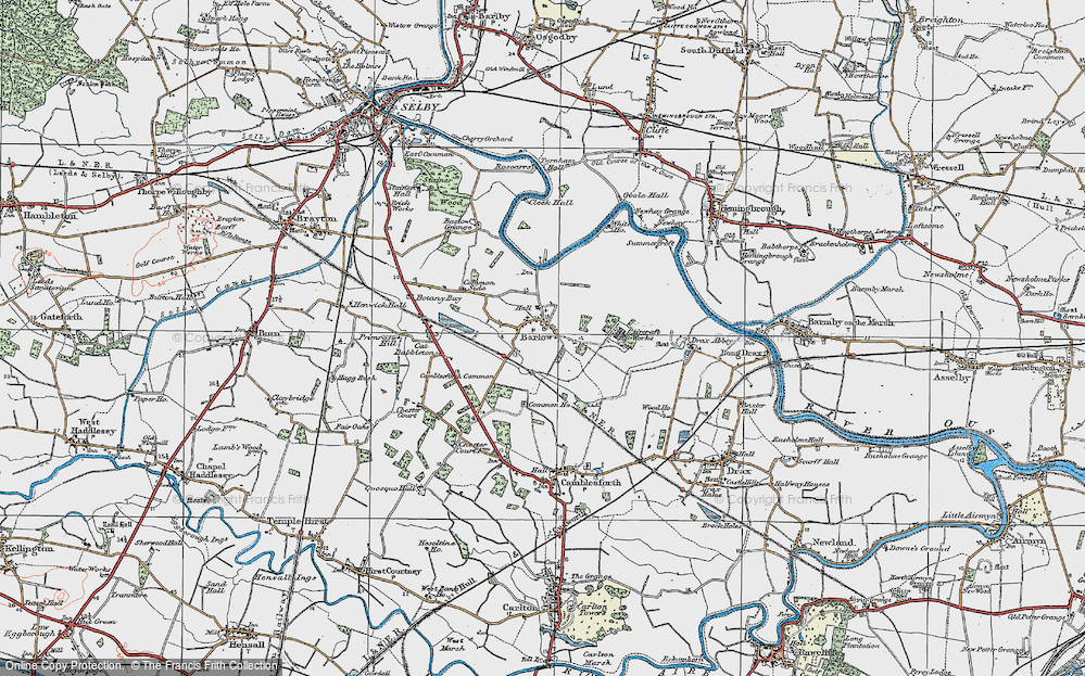 Old Map of Barlow, 1924 in 1924