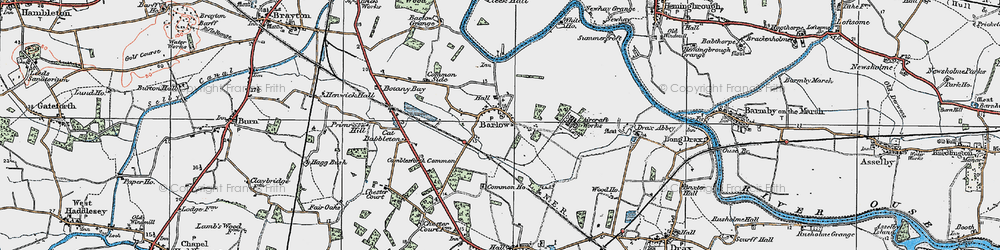 Old map of Barlow in 1924