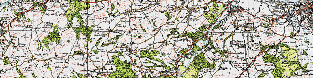 Old map of Barlow Burn in 1925