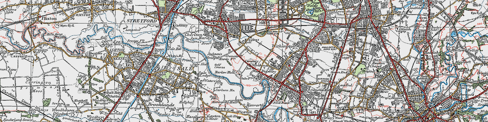 Old map of Barlow Moor in 1923
