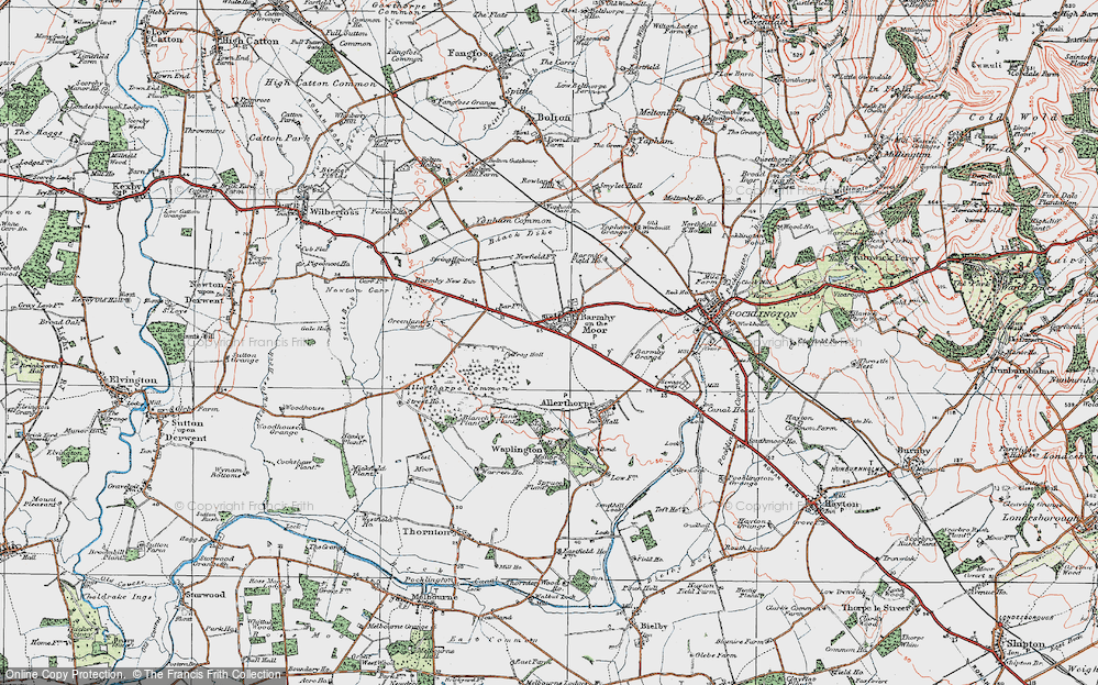Old Map of Barmby Moor, 1924 in 1924