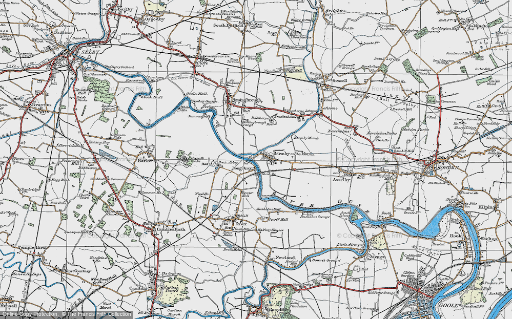 Old Map of Historic Map covering Barmby Barrage in 1924