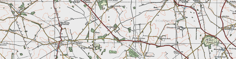 Old map of Barmer in 1921