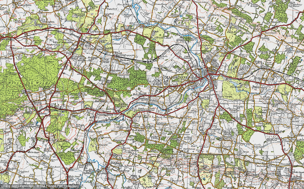 Old Map of Barming, 1921 in 1921