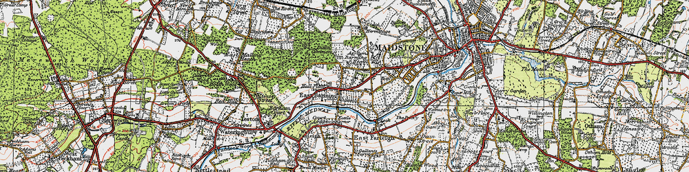 Old map of Barming in 1921