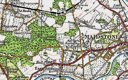 Old map of Barming Heath in 1921