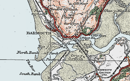 Old map of Barmouth Bridge in 1922