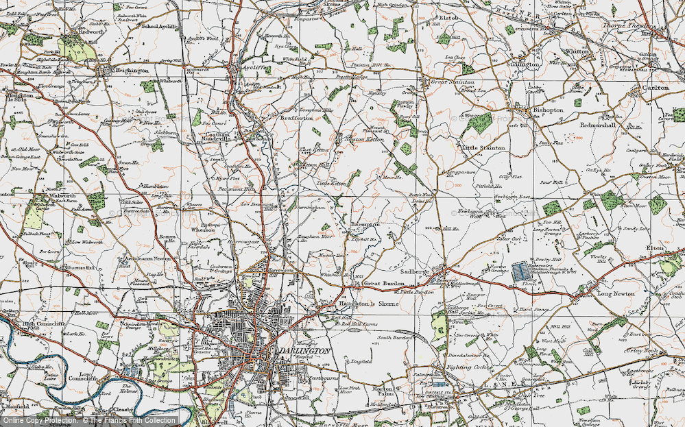 Old Map of Barmpton, 1925 in 1925