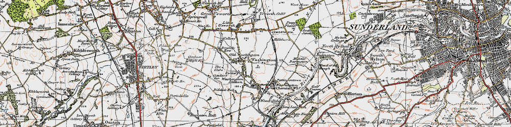 Old map of Barmston in 1925