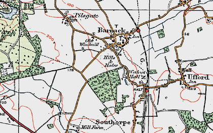 Old map of Barnack in 1922
