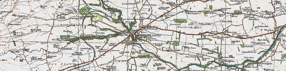 Old map of Barnard Castle in 1925