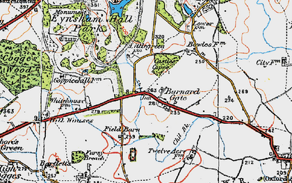 Old map of Barnard Gate in 1919