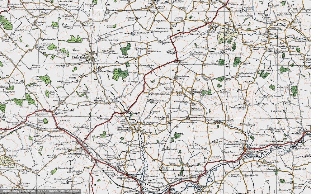 Old Map of Barnardiston, 1921 in 1921