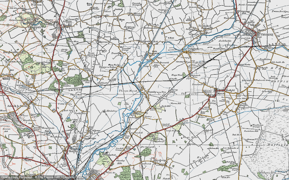 Old Map of Barnby Dun, 1923 in 1923