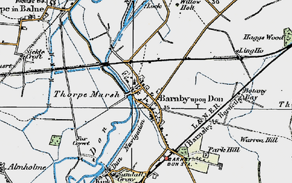 Old map of Barnby Dun in 1923