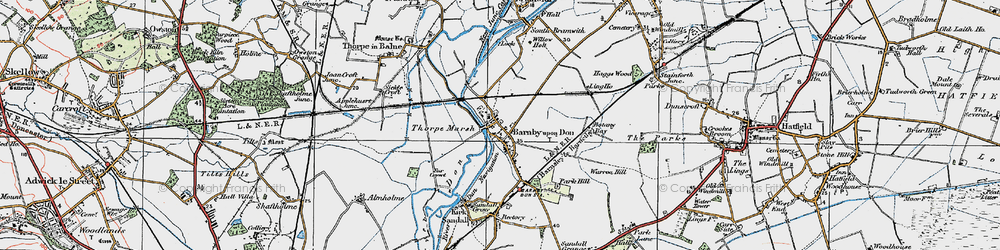 Old map of Barnby Dun in 1923