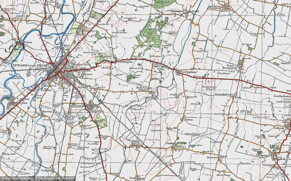 Old Map of Barnby in the Willows, 1921 in 1921