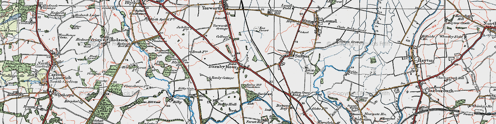Old map of Barnby Fox Covert in 1923