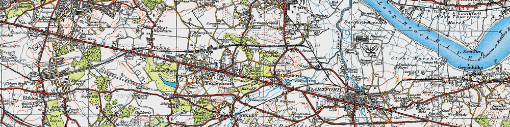 Old map of Barnehurst in 1920