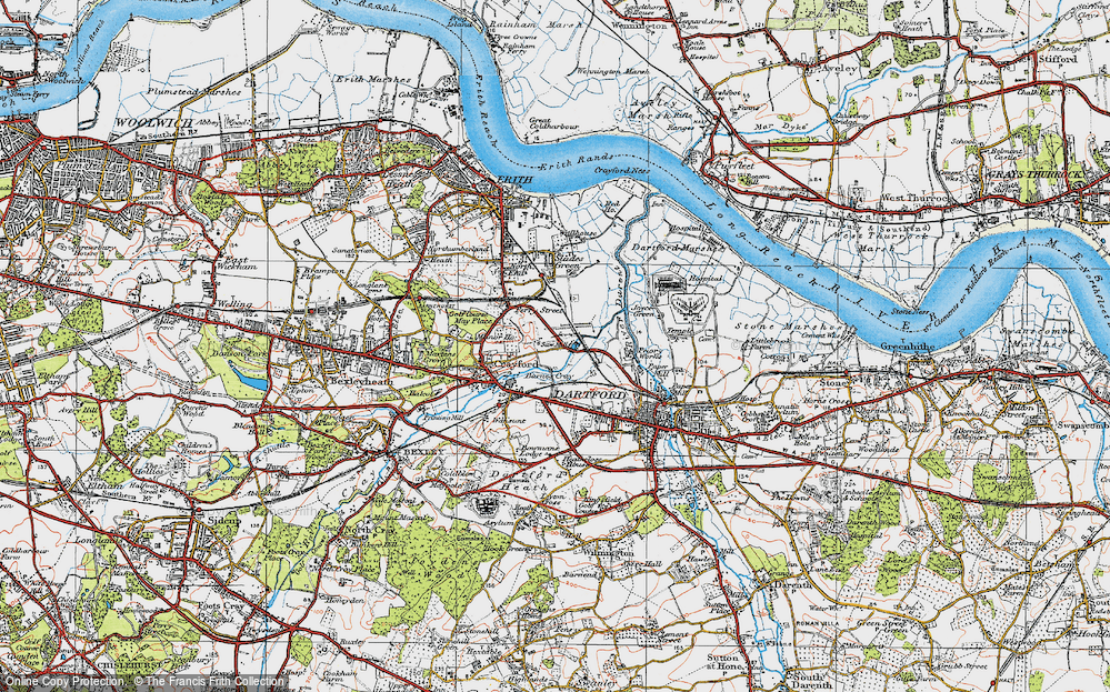 Old Map of Barnes Cray, 1920 in 1920