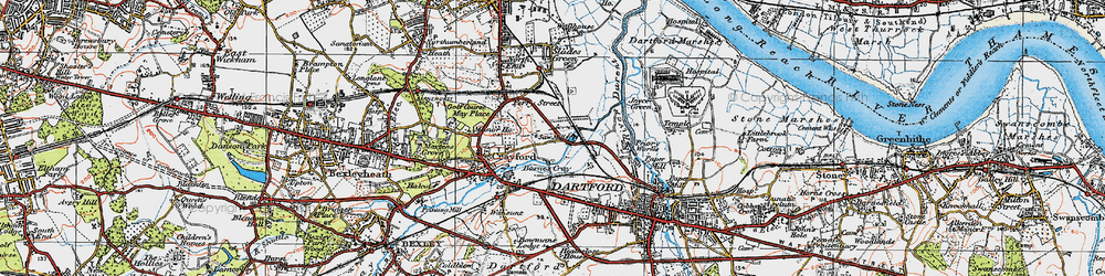 Old map of Barnes Cray in 1920