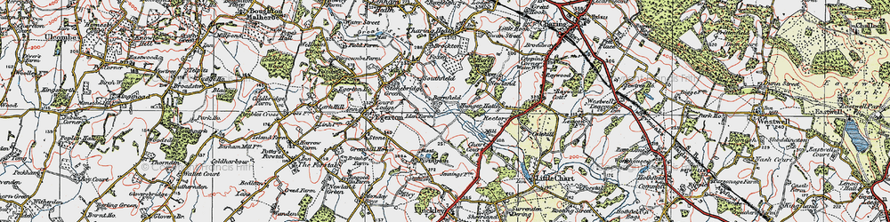 Old map of Barnfield in 1921