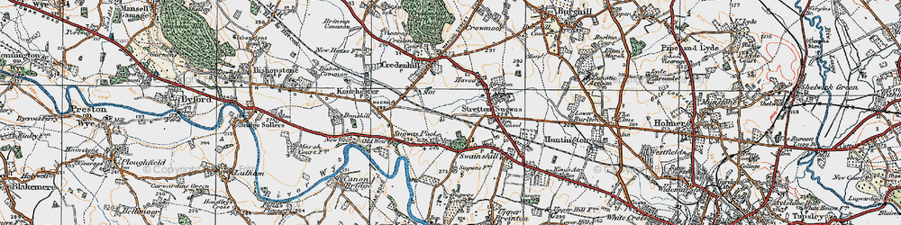 Old map of Barnfields in 1920