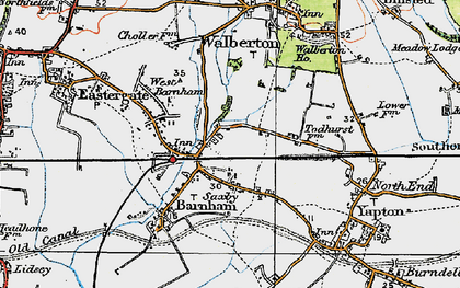 Old map of Barnham in 1920
