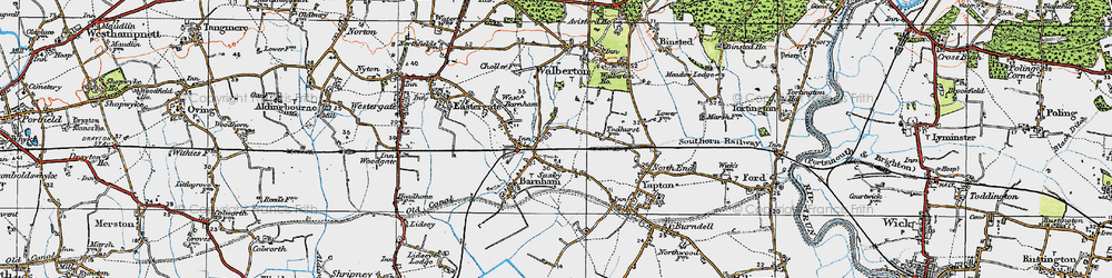 Old map of Barnham in 1920