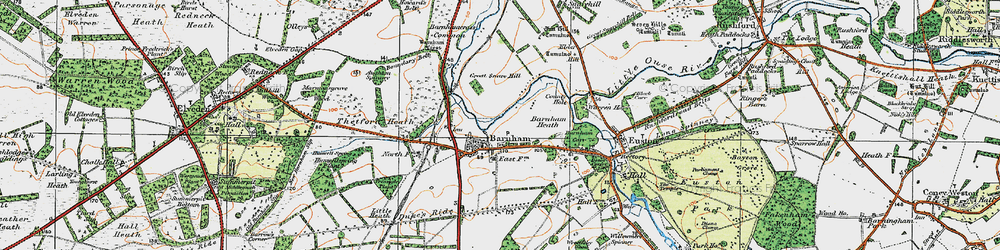 Old map of Barnham Camp in 1920