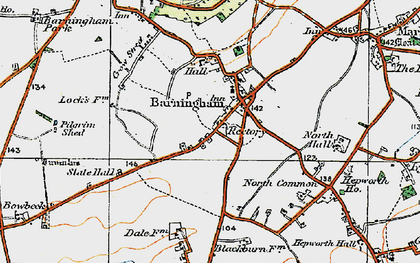 Old map of Barningham in 1920