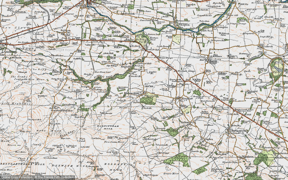 Old Map of Barningham, 1925 in 1925