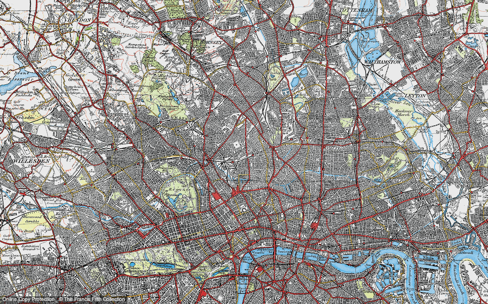 Old Map of Barnsbury, 1920 in 1920